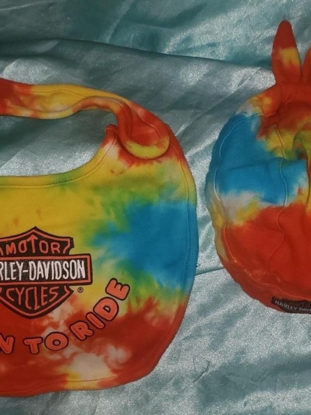 Harley-Davidson Kids Tie-Dye 'Born to Ride' Bib & Hat - Multi